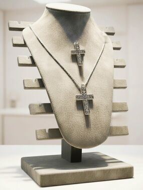 James Avery retired set JESUS CHRIST IS LORD pocket piece and necklace pendant